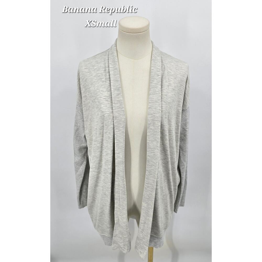 Banana Republic Baby Terry Cocoon Knit Wrap Cardigan – Heathered Grey – XS